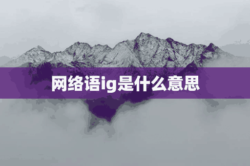 网络语ig是什么意思